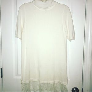 Short Sleeve White Turtleneck